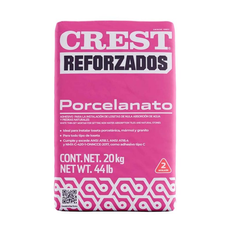 Crest Porcelanato Blanco 20 Kg