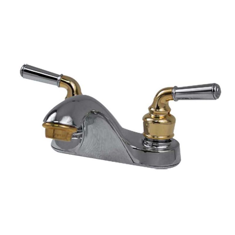 Mezcladora Milán para Lavabo de 4 pulgadas con detalles en Oro y base Cromada 23TMO