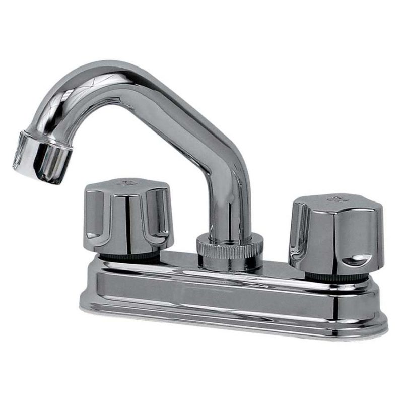 Mezcladora 4 pulgadas Duomando para Lavabo Con Cubierta de Latón 24CT