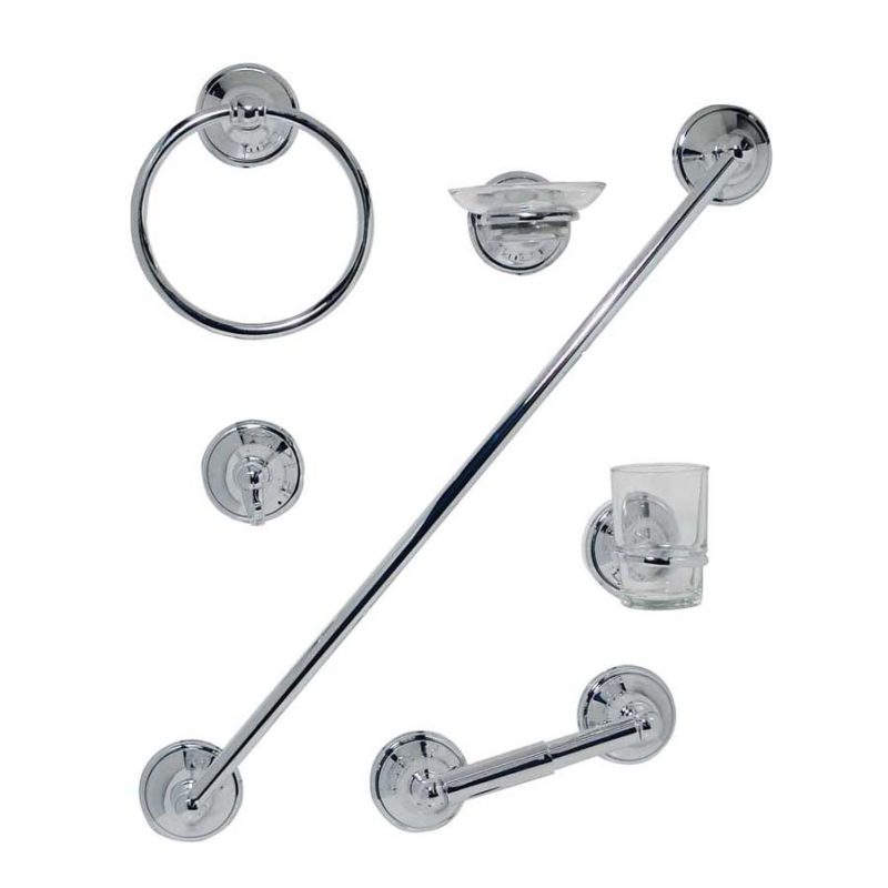 Juego de Accesorios Para Baño Cromado Capri J32CC