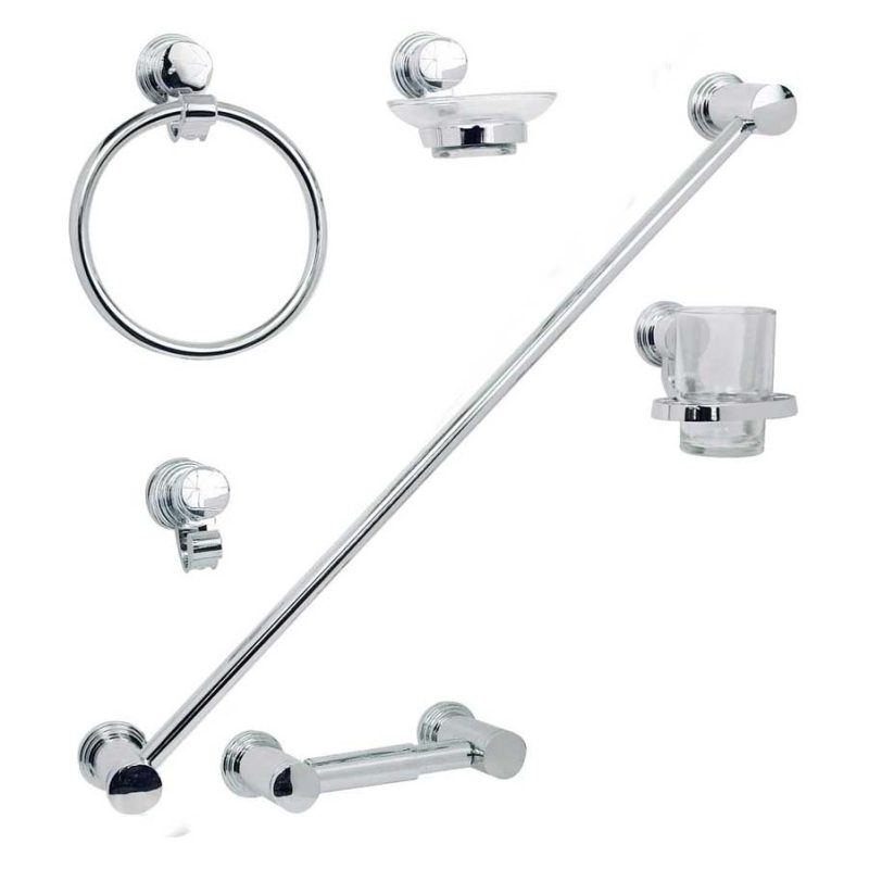 Juego de Accesorios Para Baño Cromado Corinto JE12C