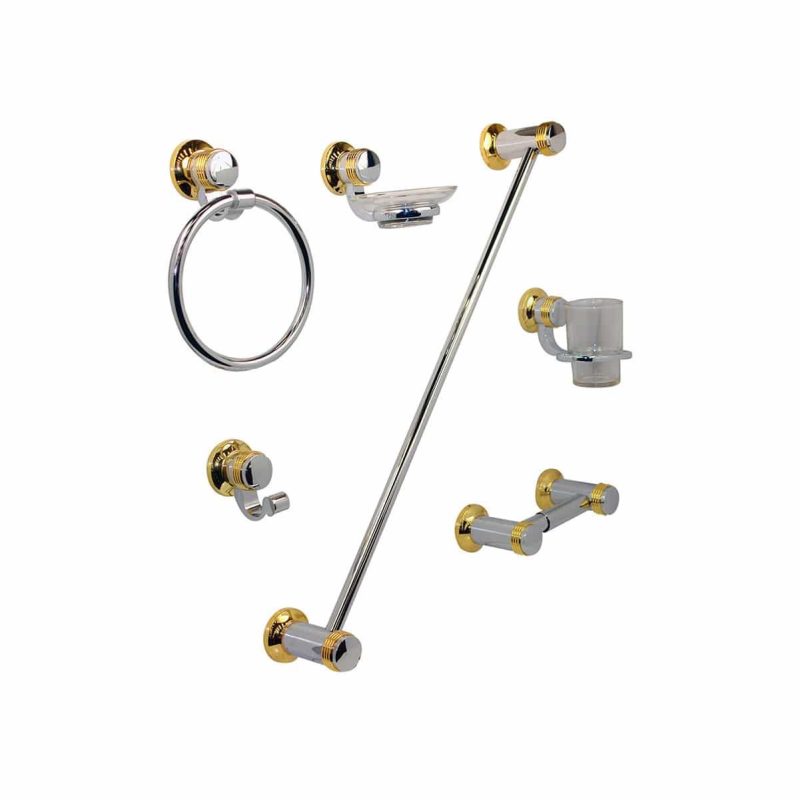 Juego De Accesorios De Baño Asia Dorado JE50C