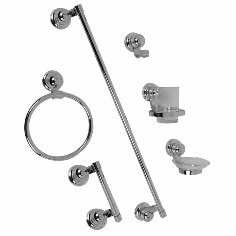 Juego De Accesorios De Baño Asia Plateado J50CC