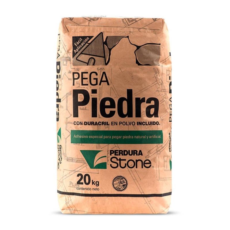Adhesivo Pega Piedra Perdura Stone 20 kg