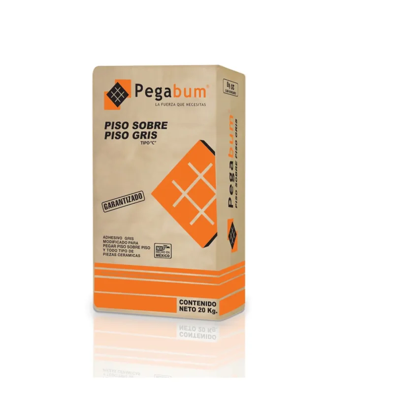Adhesivo Pegabum Piso sobre piso gris 20 Kg